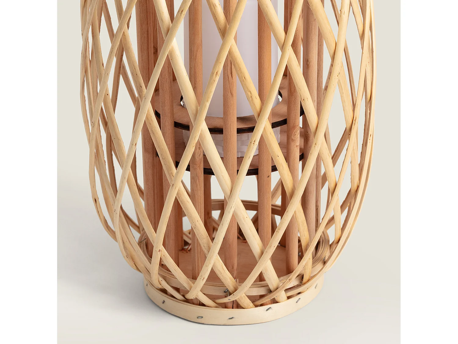 Lampe à Poser LED Portable Rotin Big Alejandría Naturel