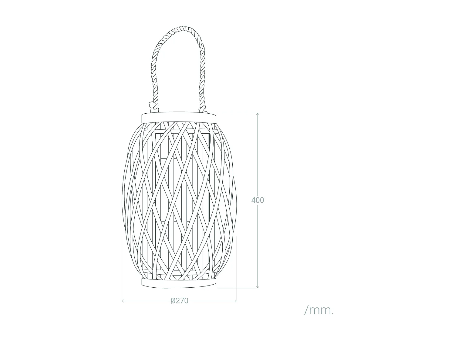 Lampe à Poser LED Portable Rotin Big Alejandría Naturel