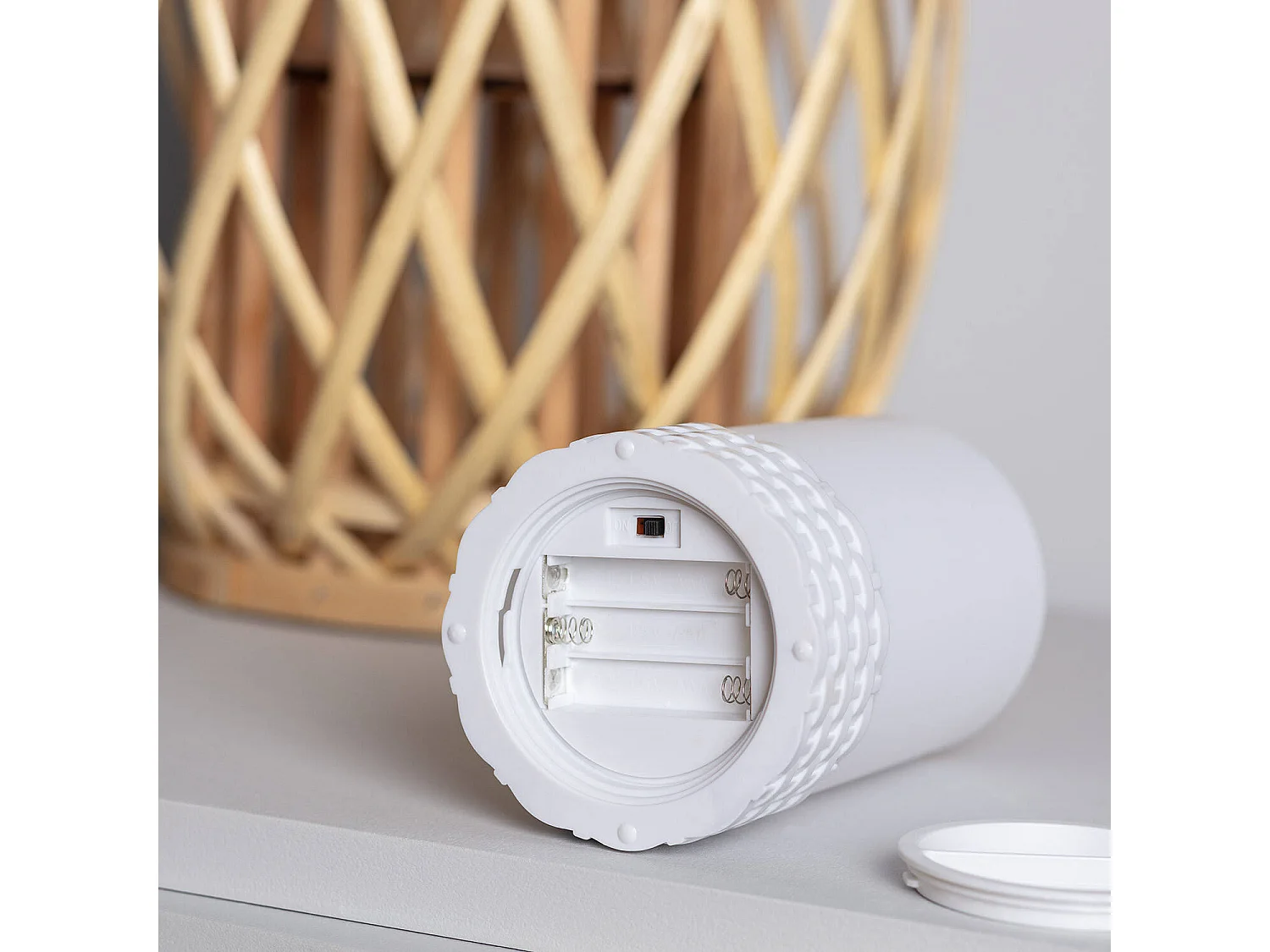 Lampe à Poser LED Portable Rotin Big Alejandría Naturel