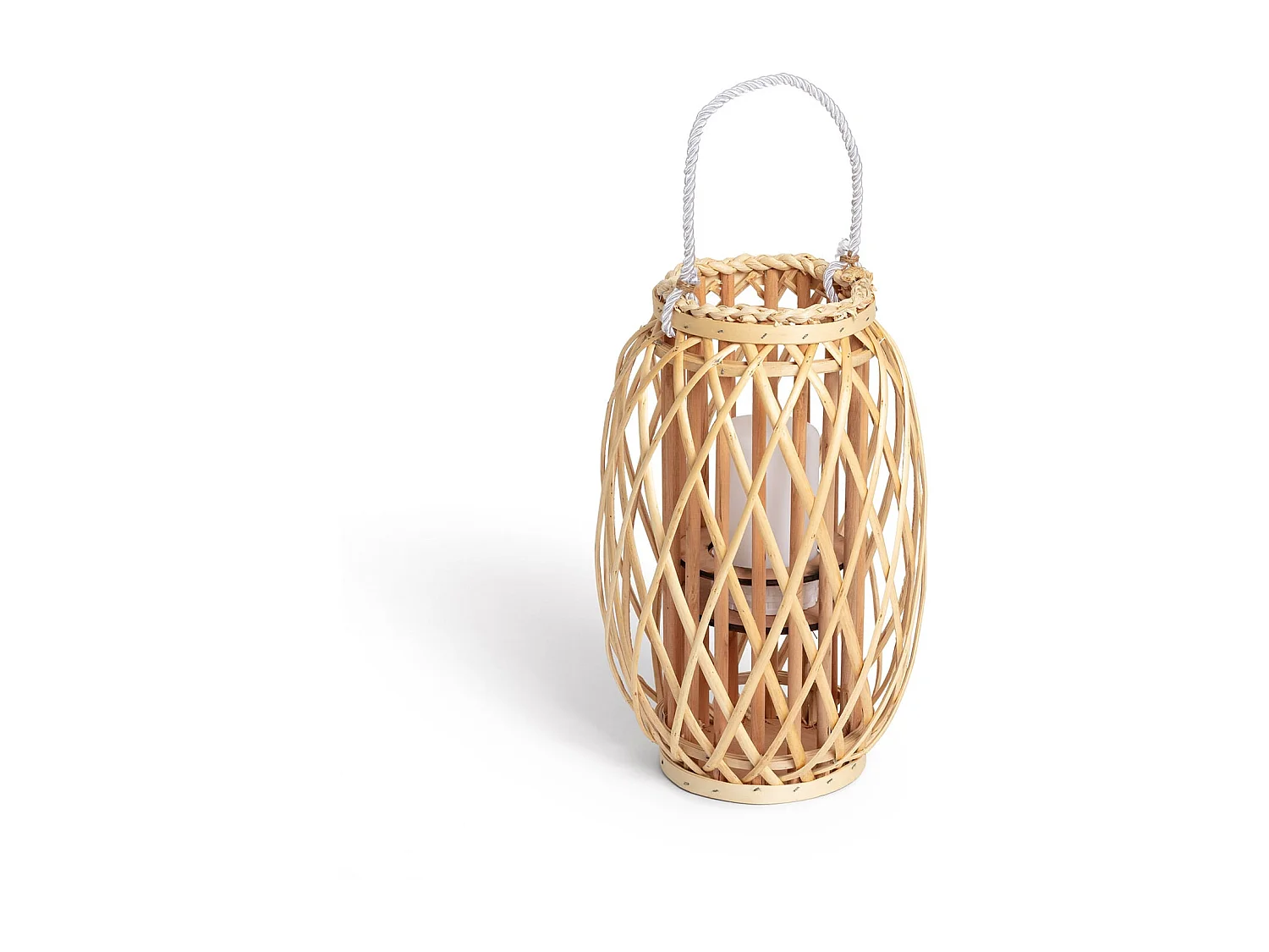 Lampada da Tavolo LED in Rattan Big Alejandría Naturale