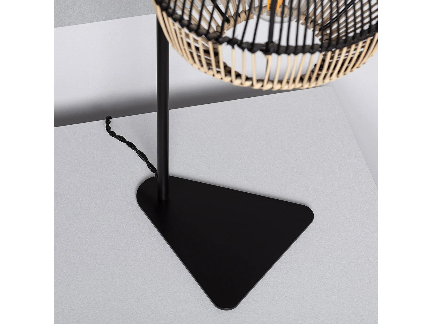 Lampe à Poser Rotin Kithnos Noir