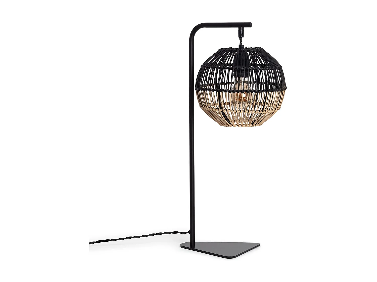 Lampada da Tavolo Rattan Kithnos Nero
