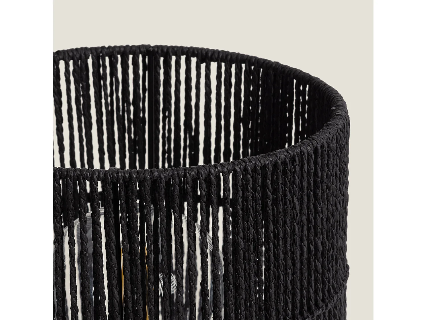 Lampada da Tavolo Carta Intrecciata Khalo Nero