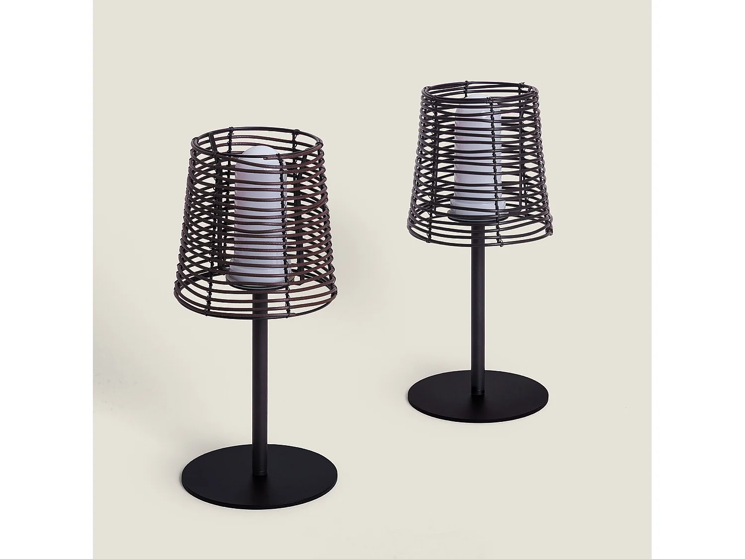 Lampe à Poser Extérieure Asha  Brun