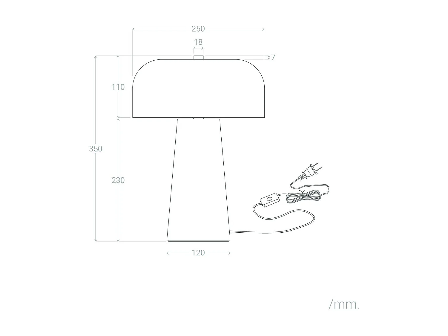 Lámpara de Mesa Metal Kupla Blanco