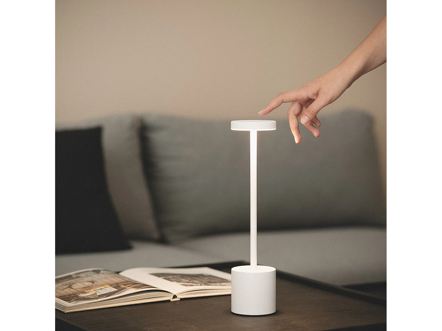 Lampe à Poser LED Portative 2W Zimba avec Batterie Rechargeable USB Blanc