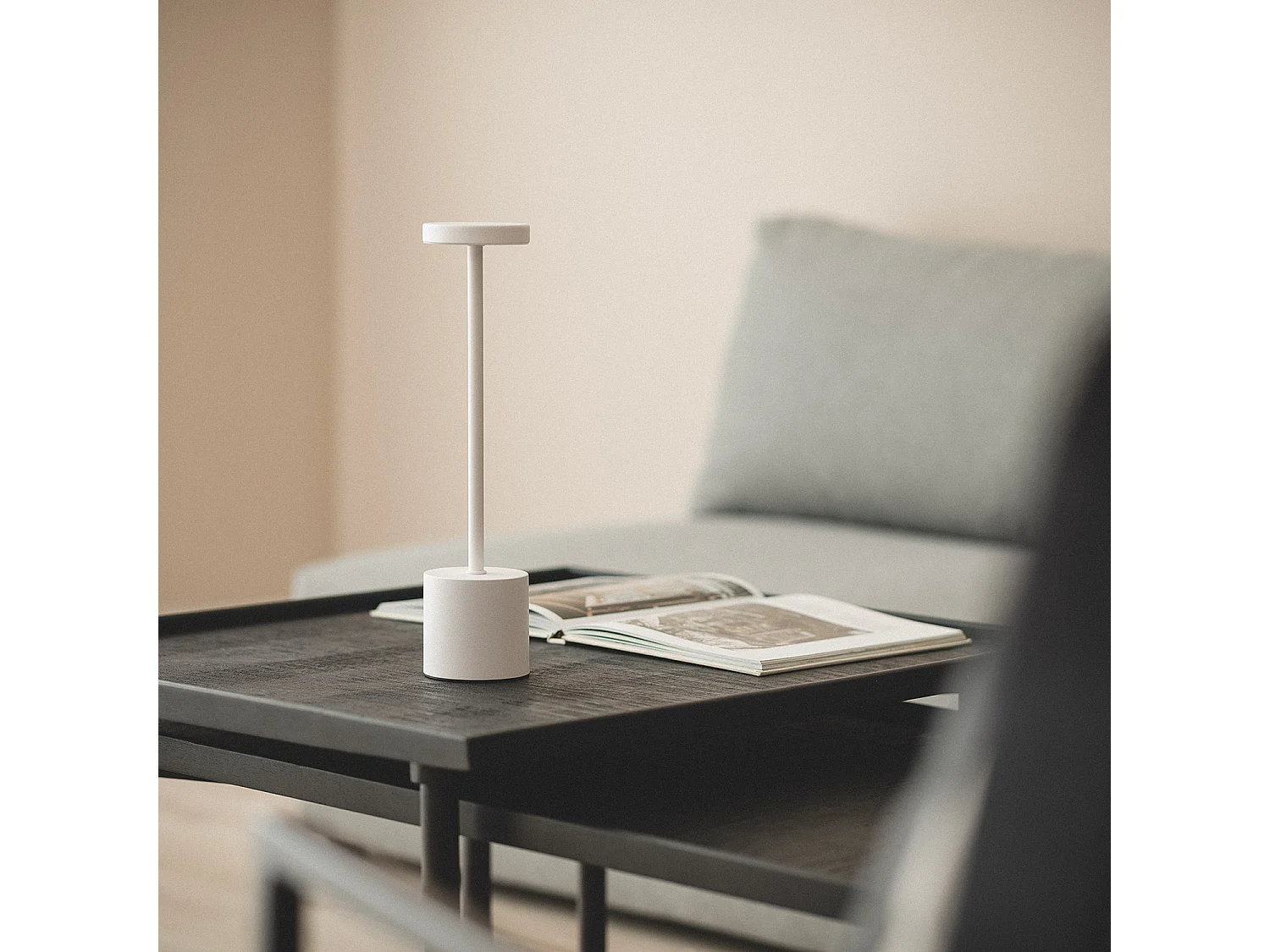 Lampe à Poser LED Portative 2W Zimba avec Batterie Rechargeable USB Blanc