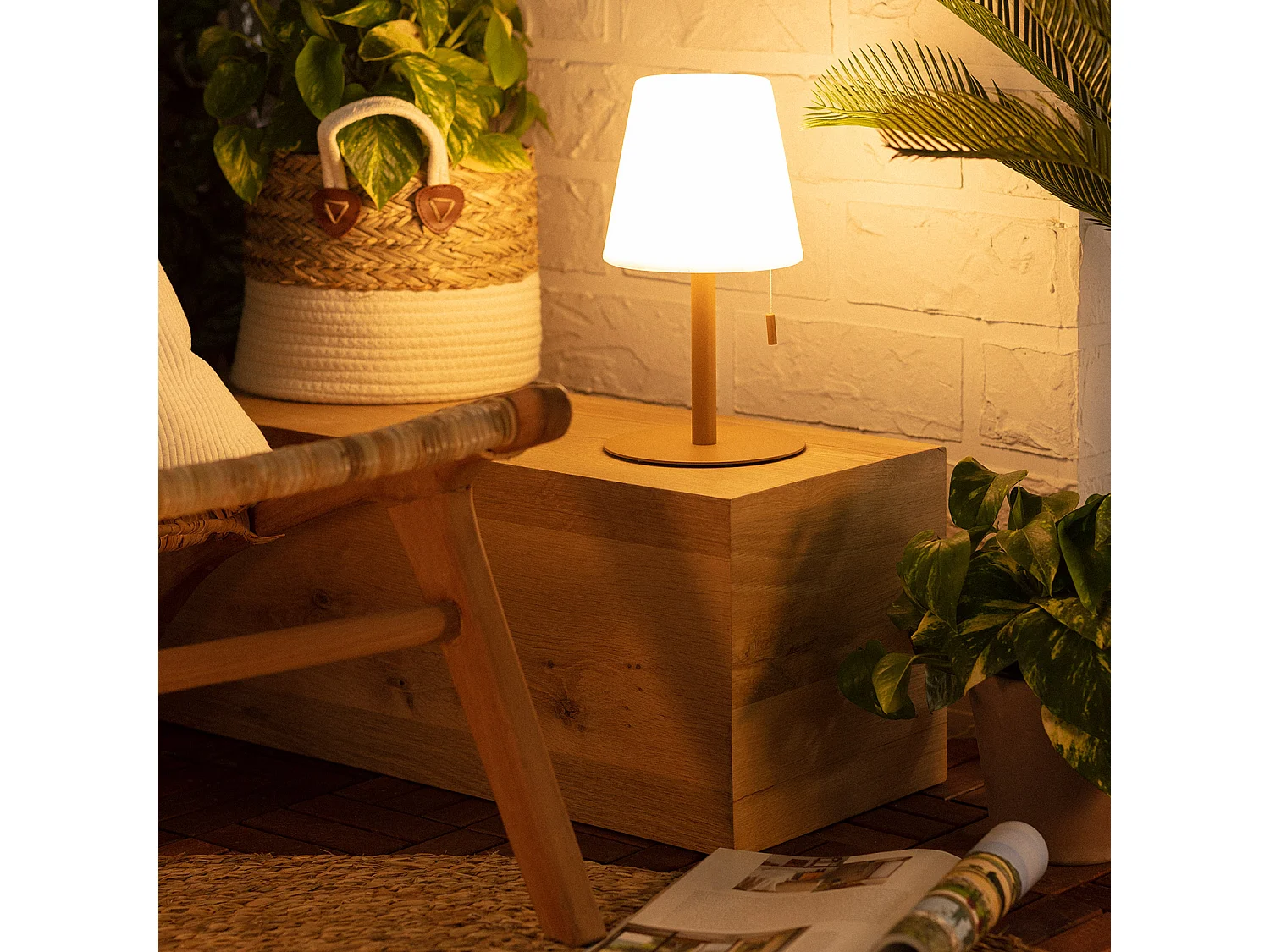 Lampe à Poser LED Portative Aluminium Extérieure 2.6W Epinay avec Batterie Rechargeable Camel