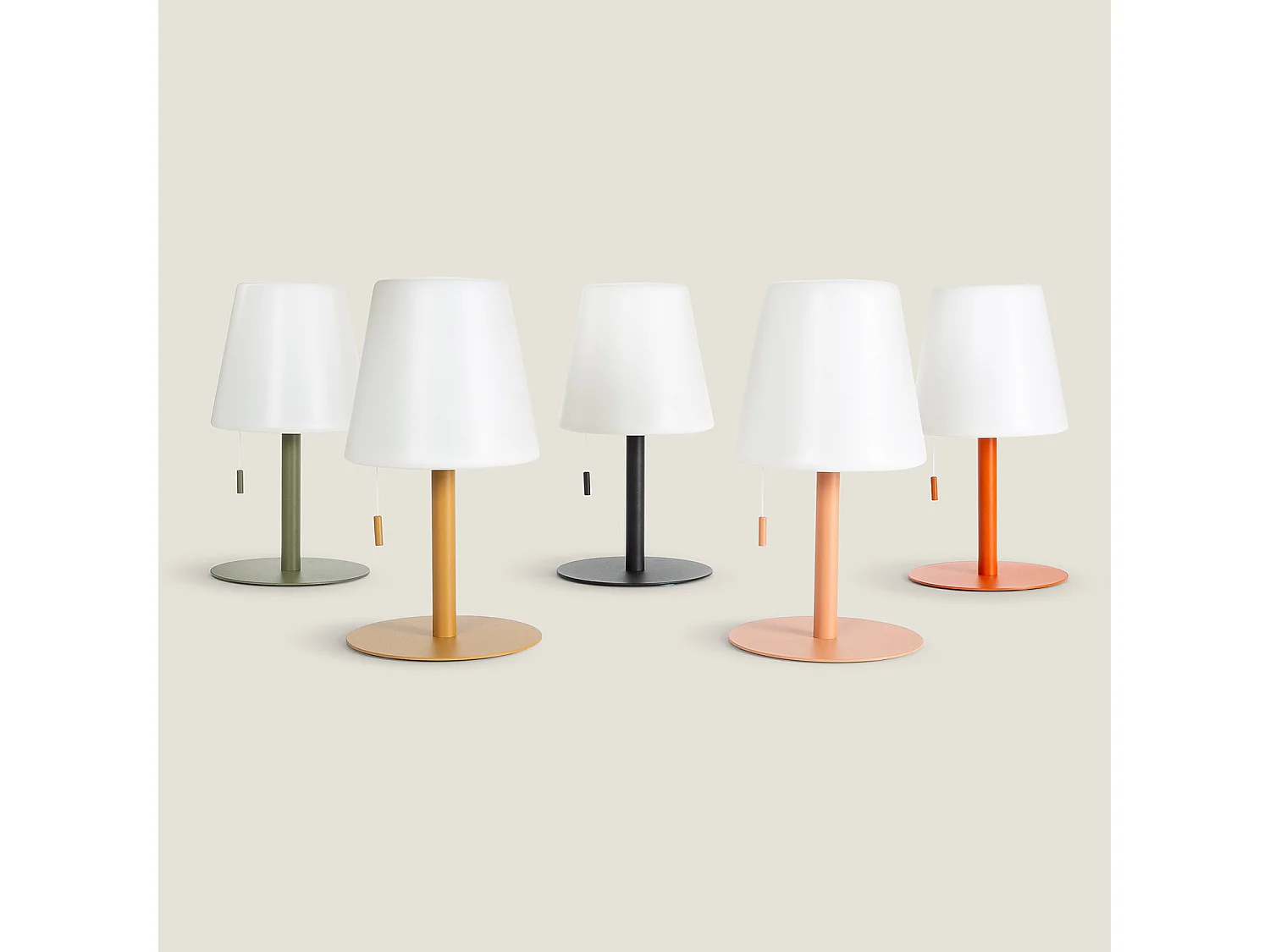 Lampe à Poser LED Portative Aluminium Extérieure 2.6W Epinay avec Batterie Rechargeable Camel