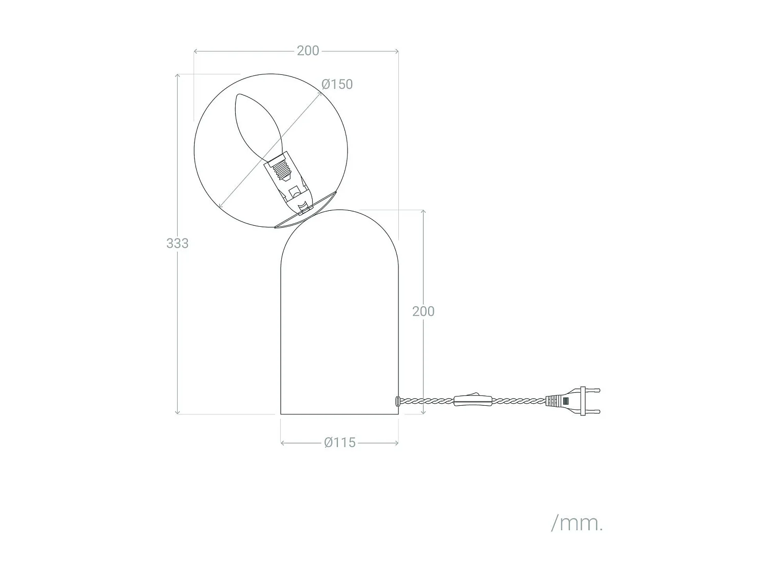 Lámpara de Mesa Metal Society Salmón Mate