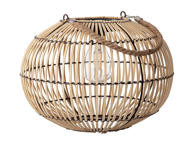Lampada da Tavolo per Esterni LED Solare Rattan Sirpur Naturale