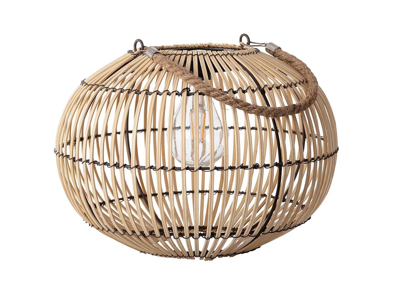 Lampe à Poser LED Extérieure Solaire Rotin Sirpur Naturel