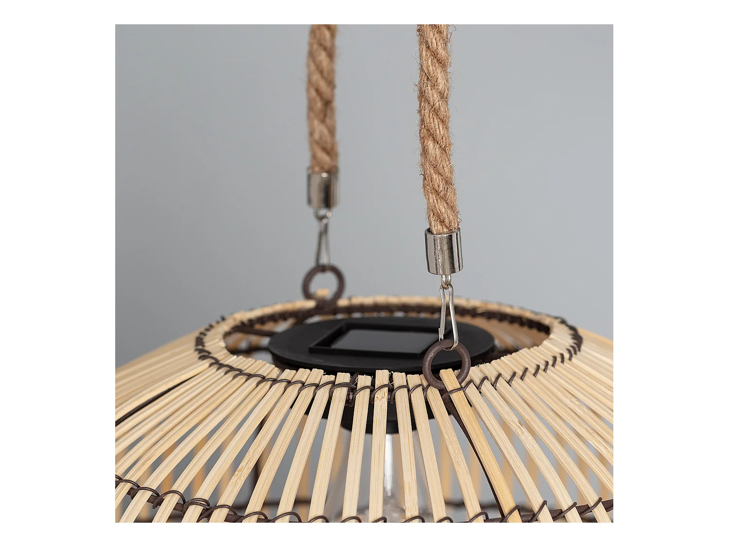 Lampe à Poser LED Extérieure Solaire Rotin Sirpur Naturel