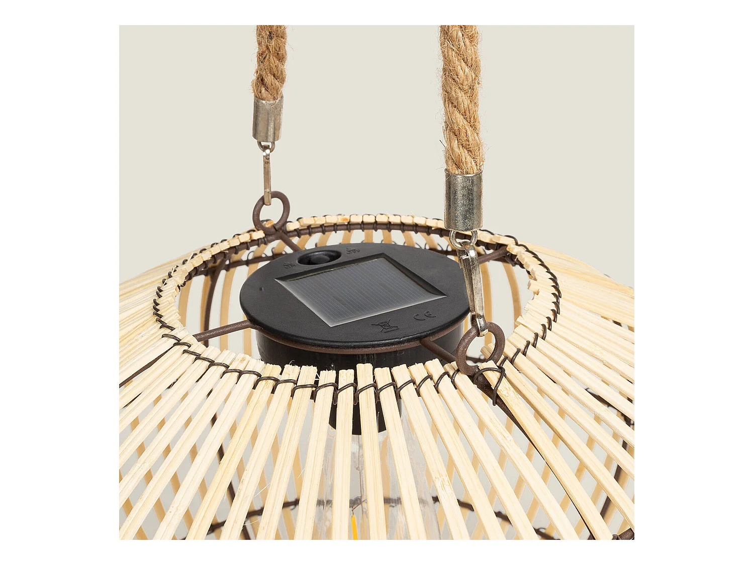 Lampe à Poser LED Extérieure Solaire Rotin Sirpur Naturel