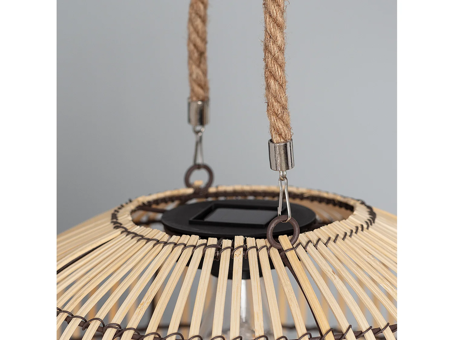 Lampe à Poser LED Extérieure Solaire Rotin Sirpur Naturel