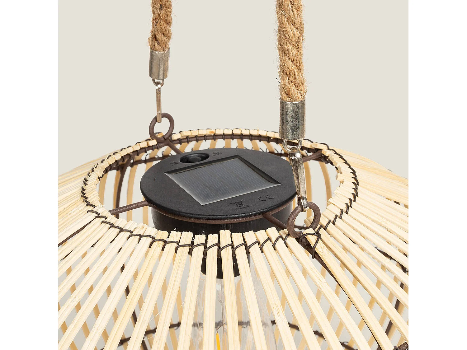 Lampe à Poser LED Extérieure Solaire Rotin Sirpur Naturel