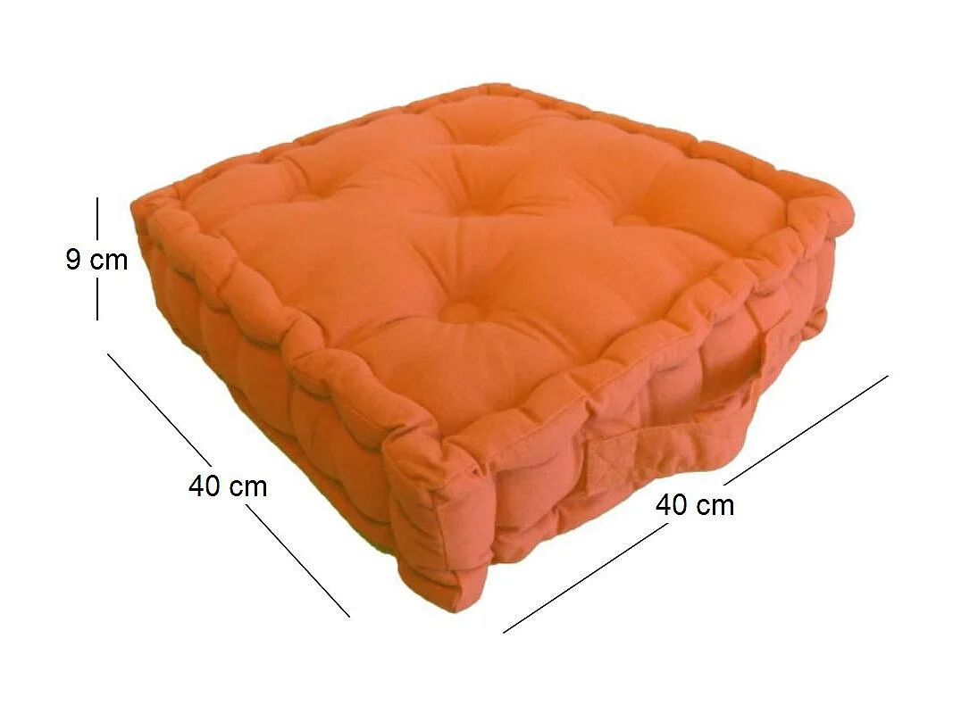 Coussin de sol en coton 40 cm Orange