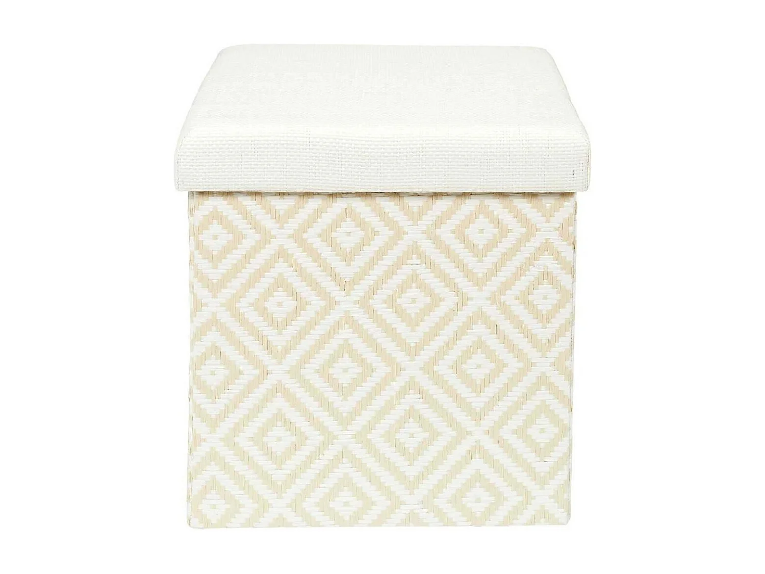 Pouf Coffre Pliable "Tressé" 38cm Blanc