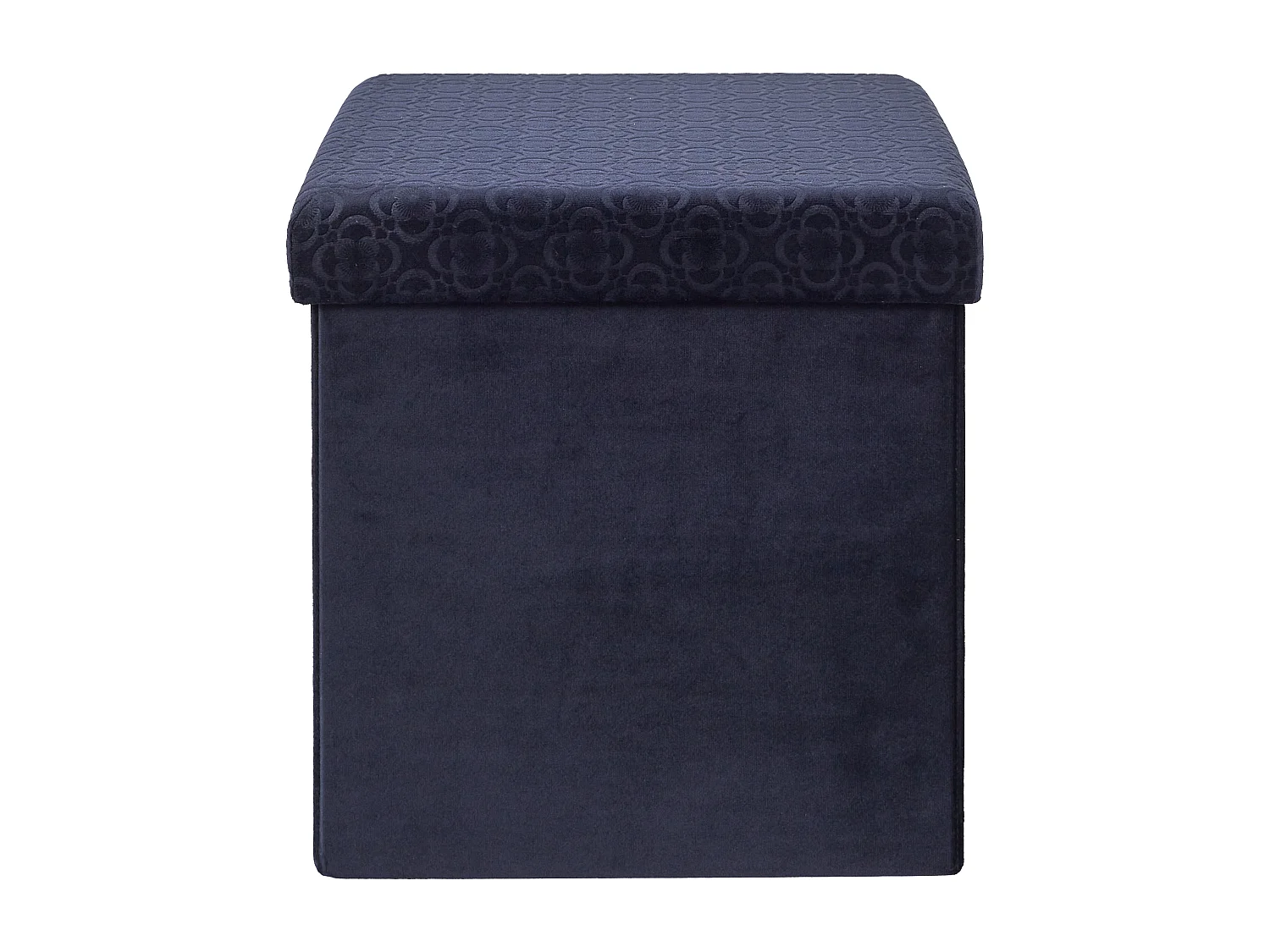Coffre Pouf Pliable Retro Bleu Nuit Bleu
