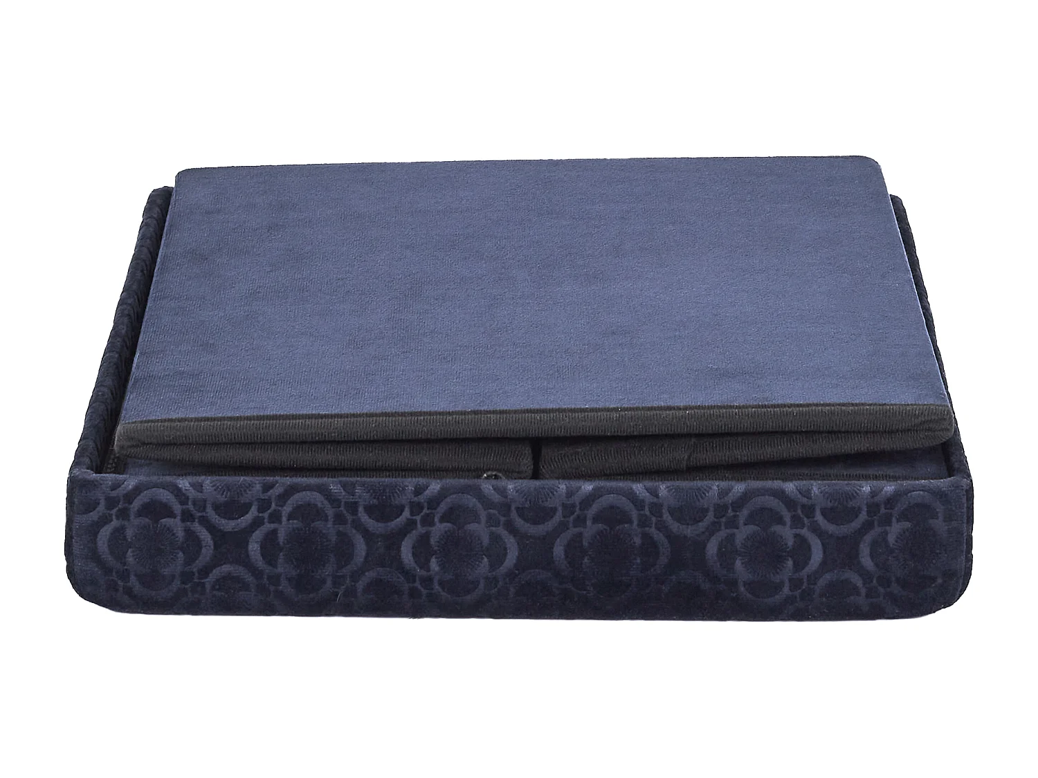 Coffre Pouf Pliable Retro Bleu Nuit Bleu