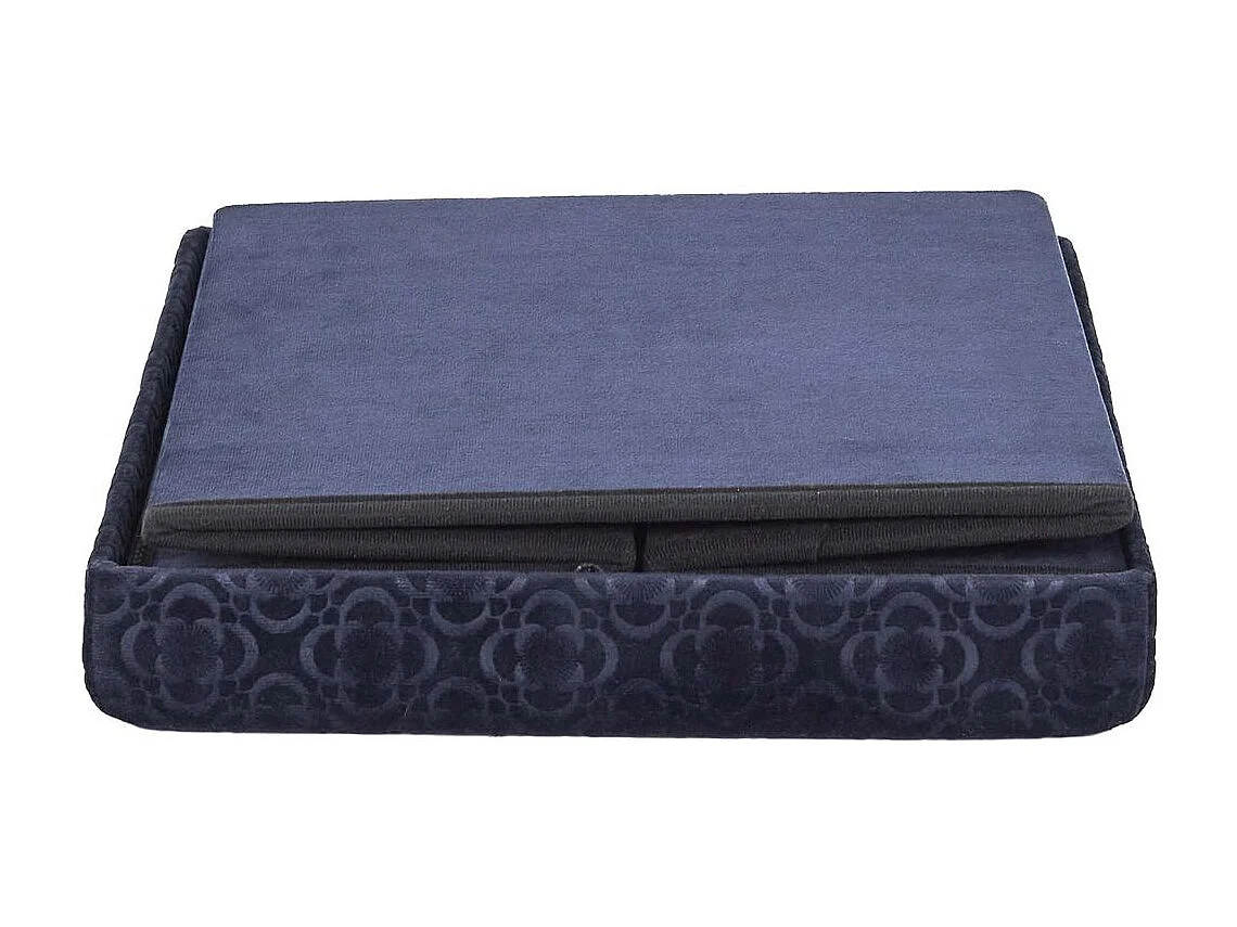 Coffre Pouf Pliable Retro Bleu Nuit Bleu