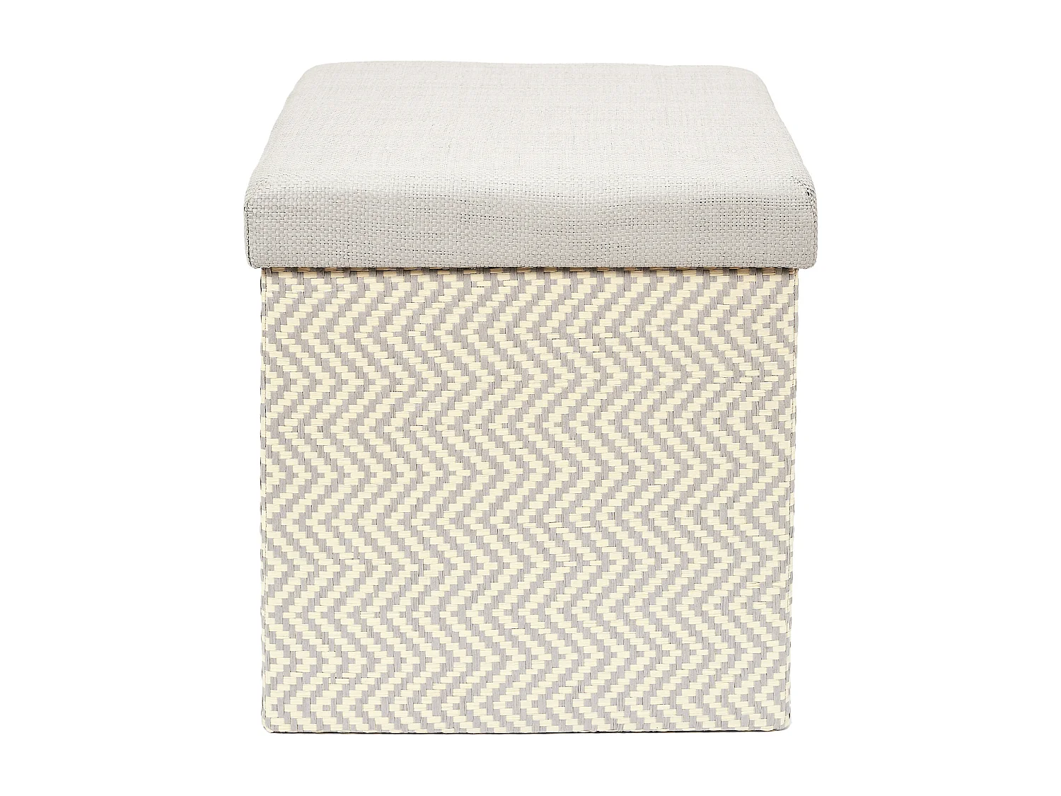 Coffre Pouf Pliable Tresse Gris Gris, Marron