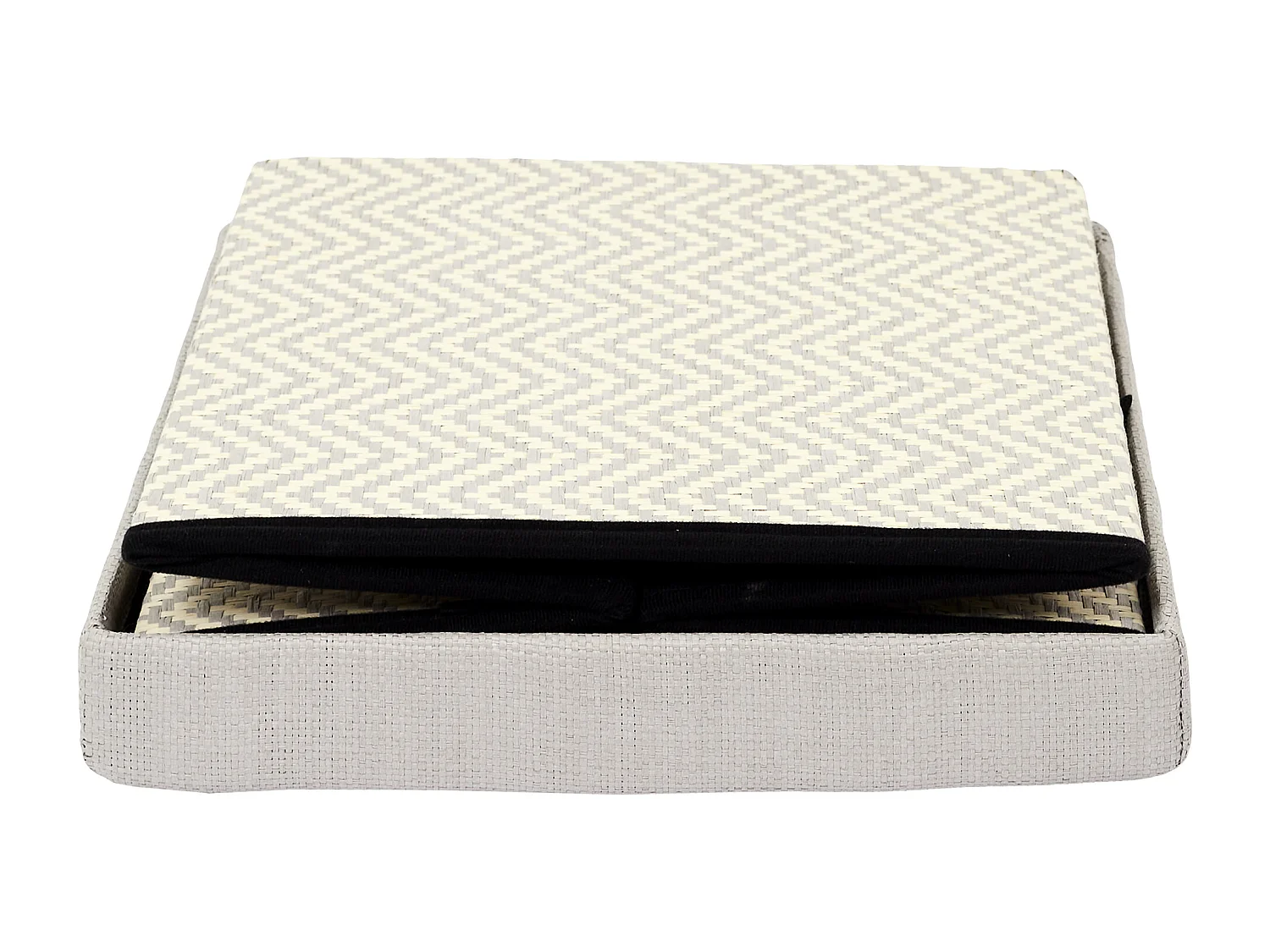 Coffre Pouf Pliable Tresse Gris Gris, Marron