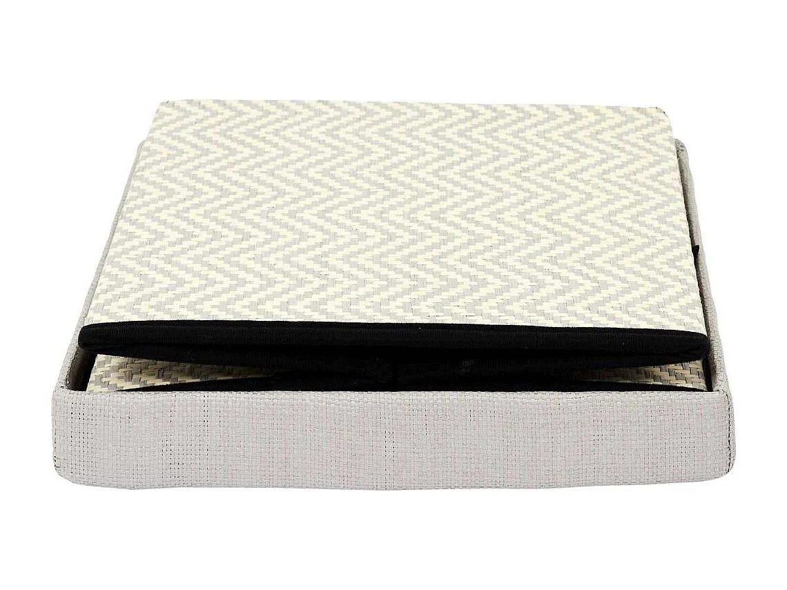 Coffre Pouf Pliable Tresse Gris Gris, Marron