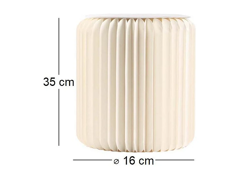 Puf de diseño de cartón plegado 35 cm