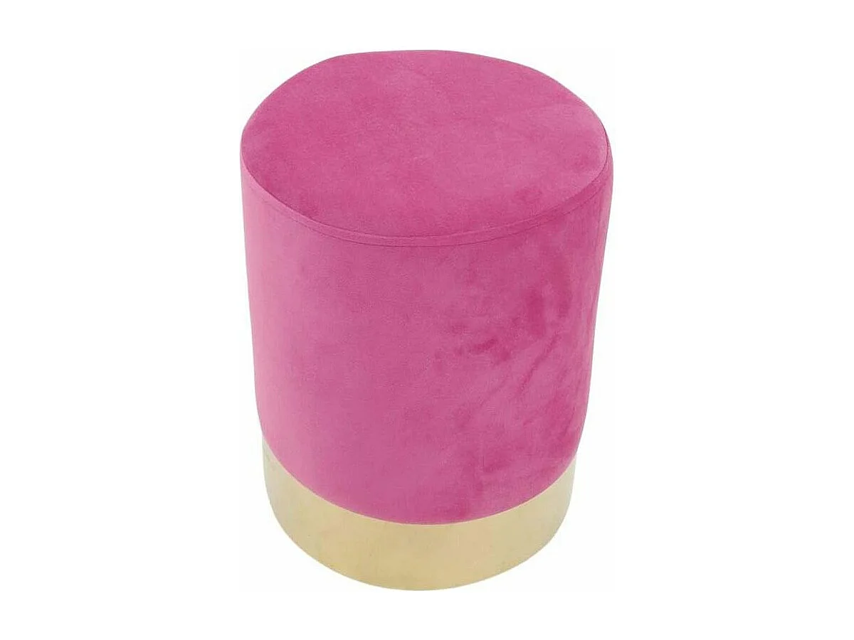 Pouf en velours et métal doré