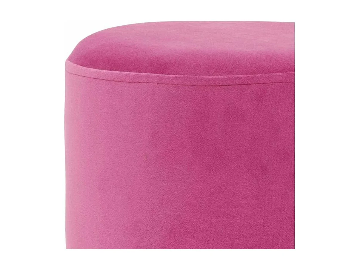 Pouf en velours et métal doré