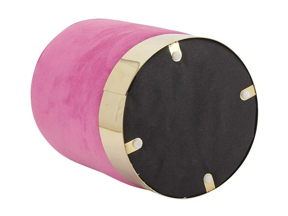 Pouf en velours et métal doré