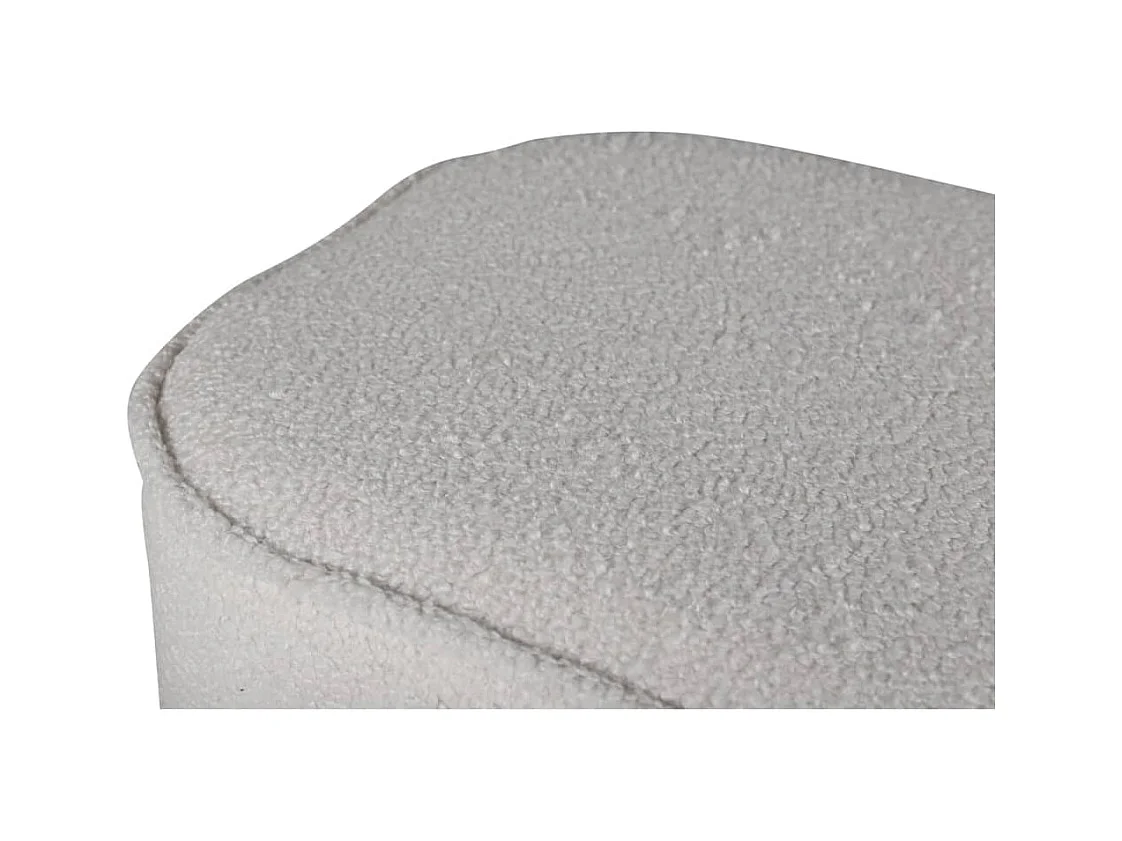 Piff poef, hocker Ø44cm teddystof wit.