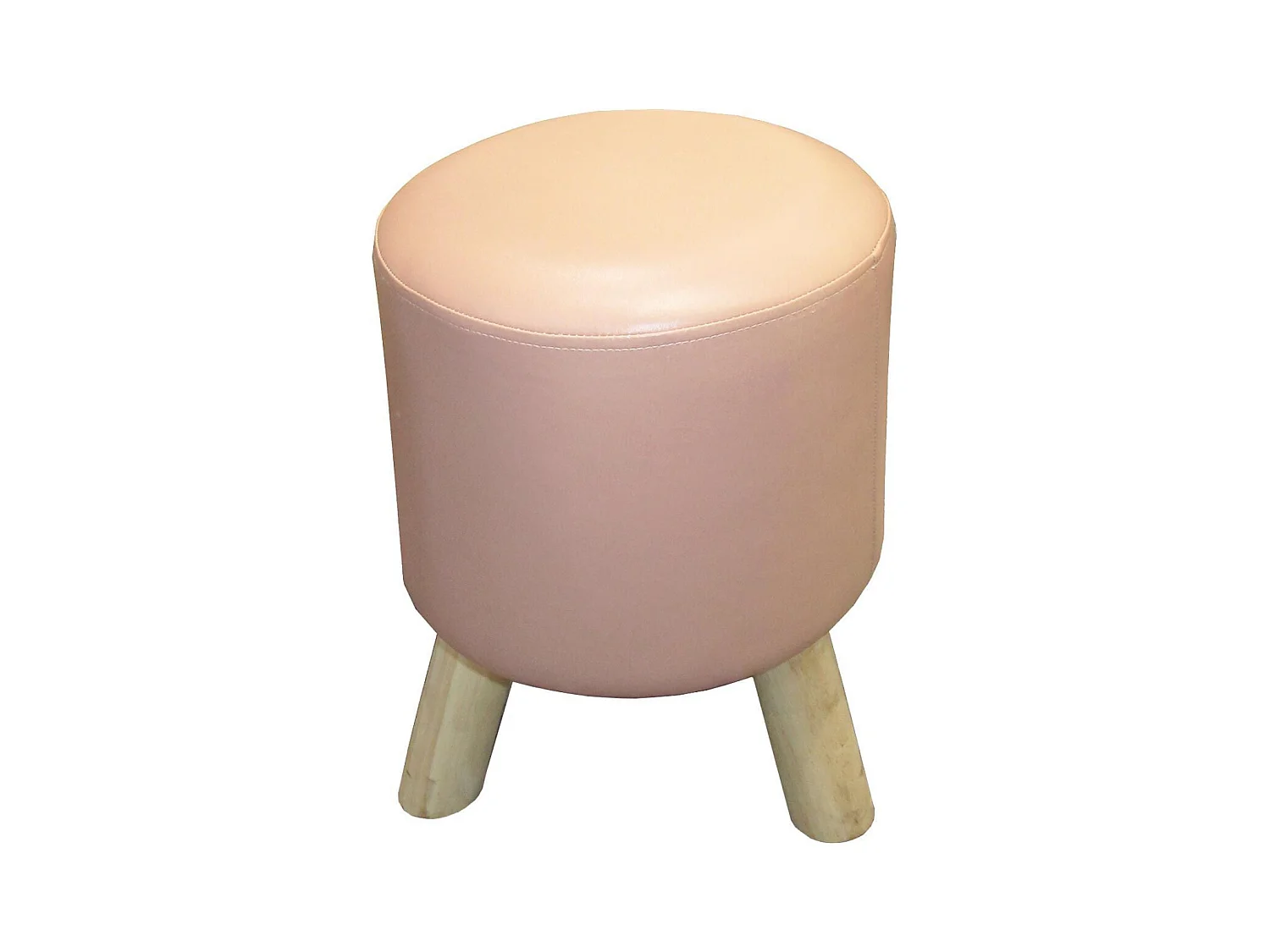 Pouf en polyéréthane piètement bois nude