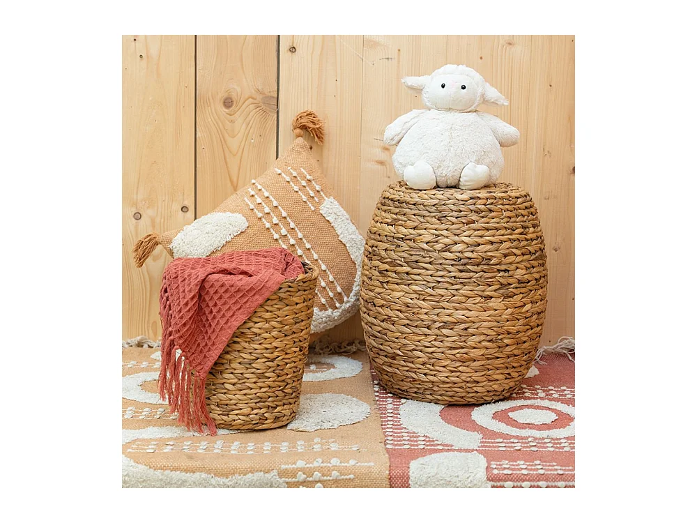 Pouf en jacinthe tressée