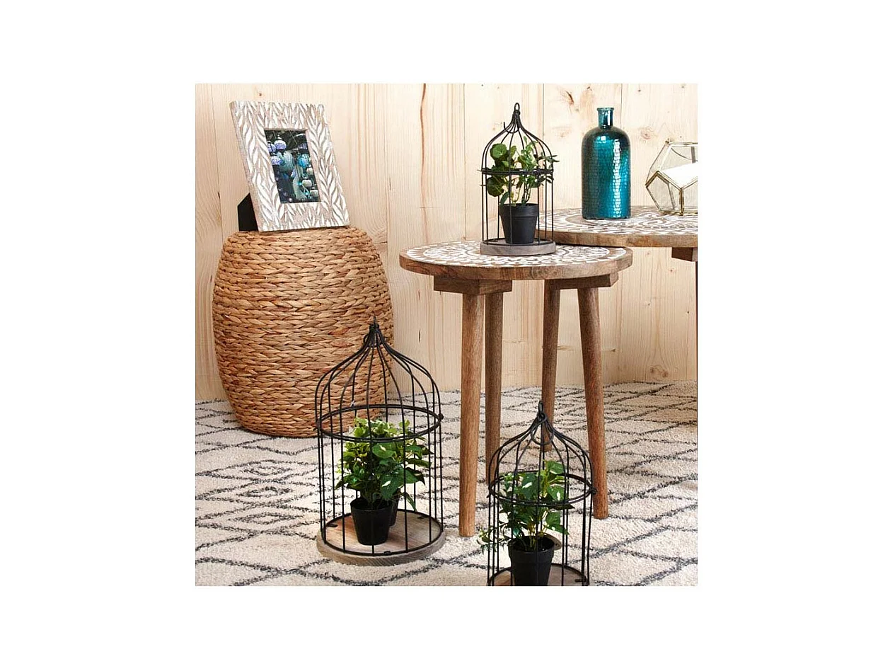 Pouf en jacinthe tressée