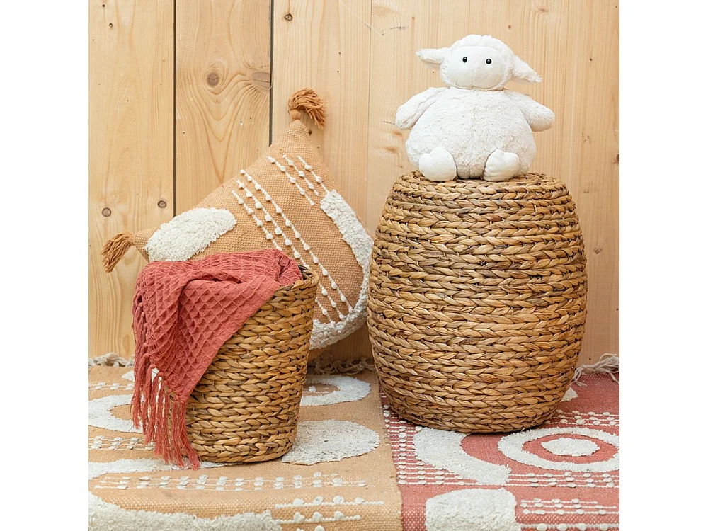 Pouf en jacinthe tressée