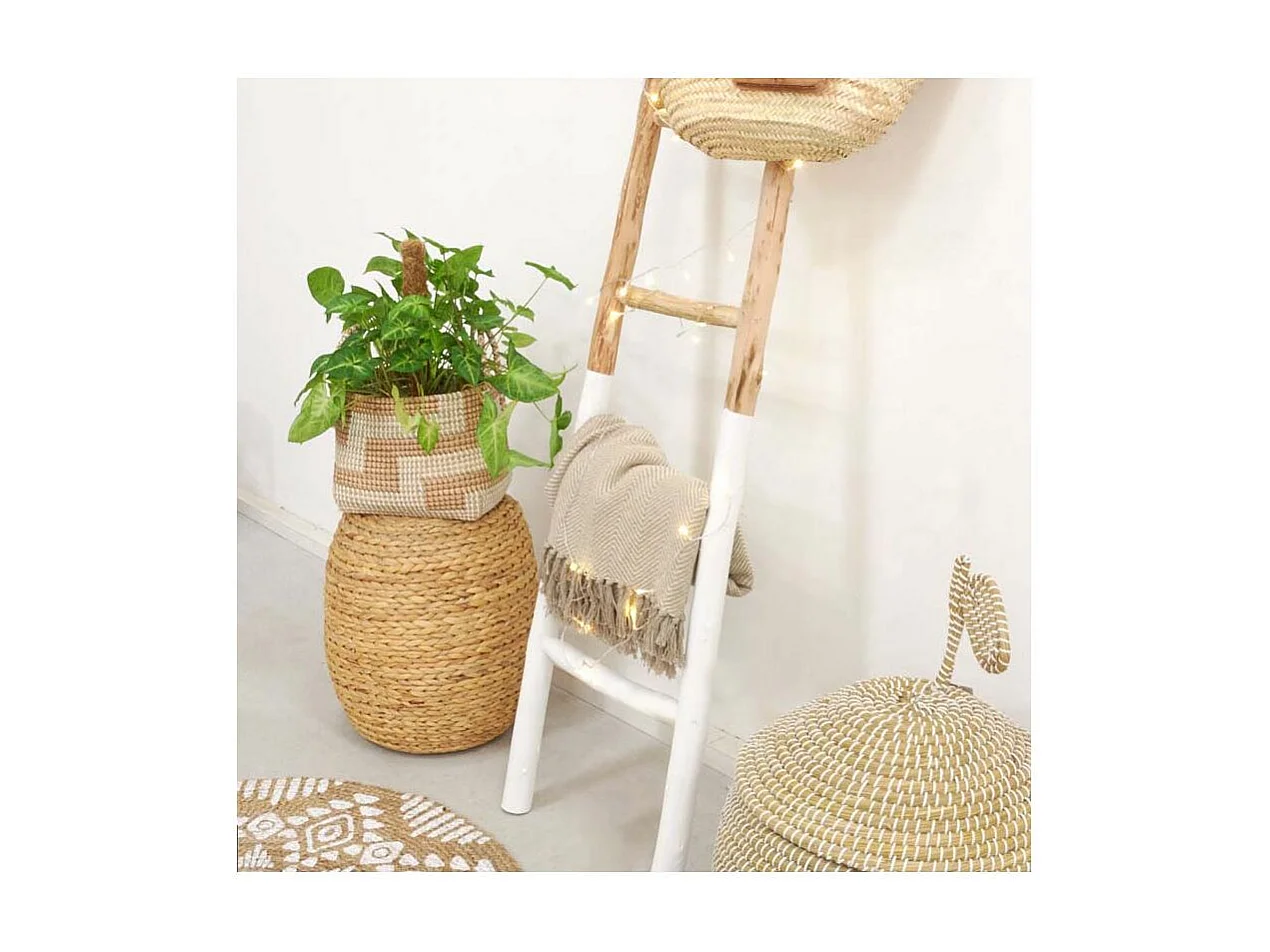 Pouf en jacinthe tressée