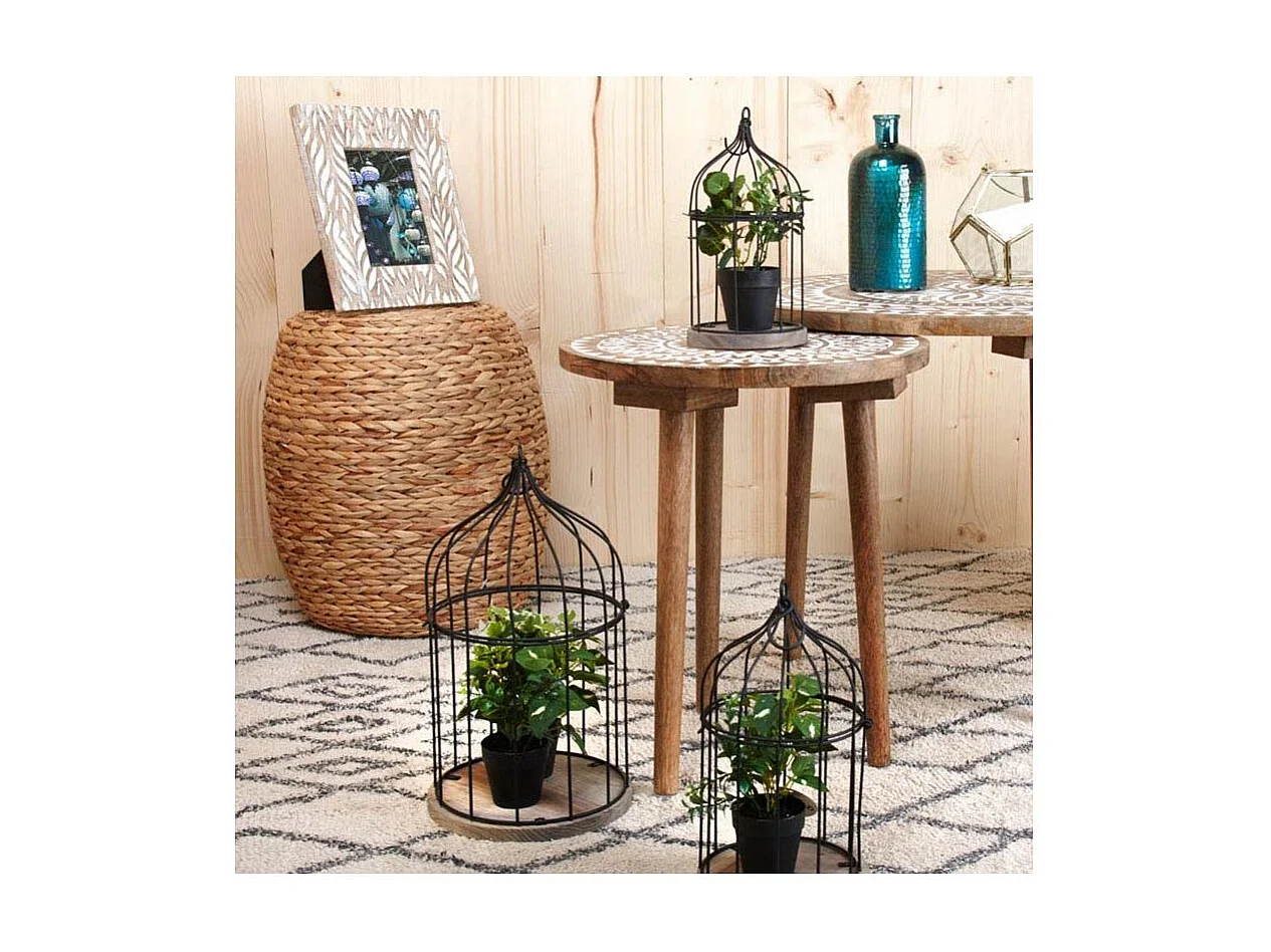 Pouf en jacinthe tressée