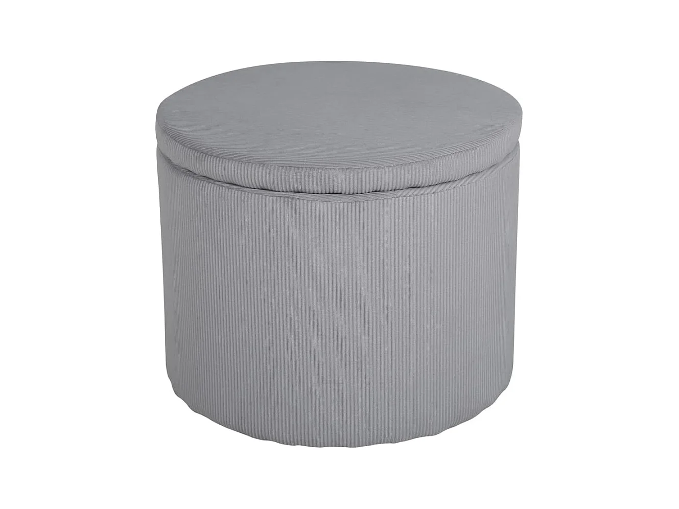 Pouf Dunken 51x51x43 cm Velours côtelé Gris