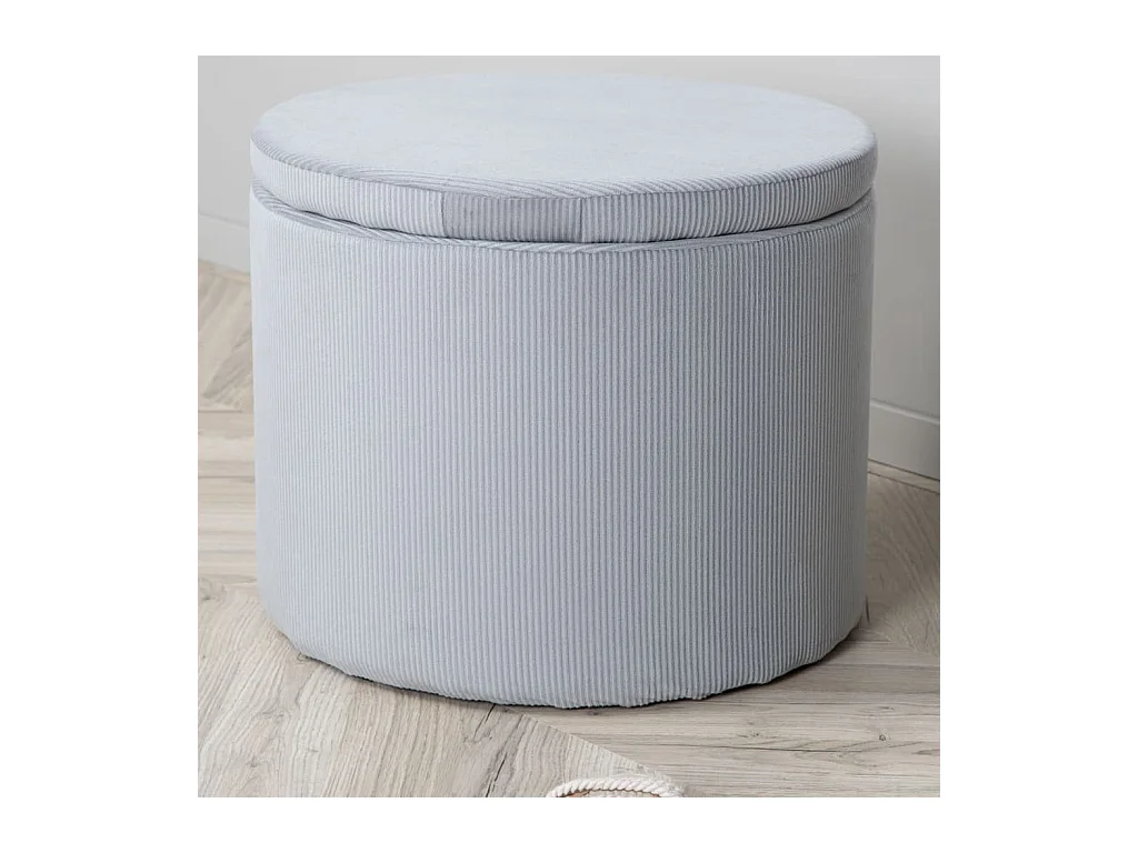 Pouf Dunken 51x51x43 cm Velours côtelé Gris