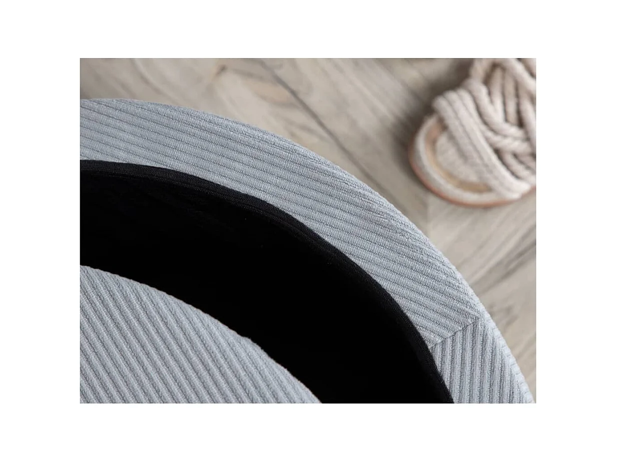 Pouf Dunken 51x51x43 cm Velours côtelé Gris