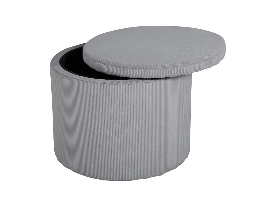 Pouf Dunken 51x51x43 cm Velours côtelé Gris