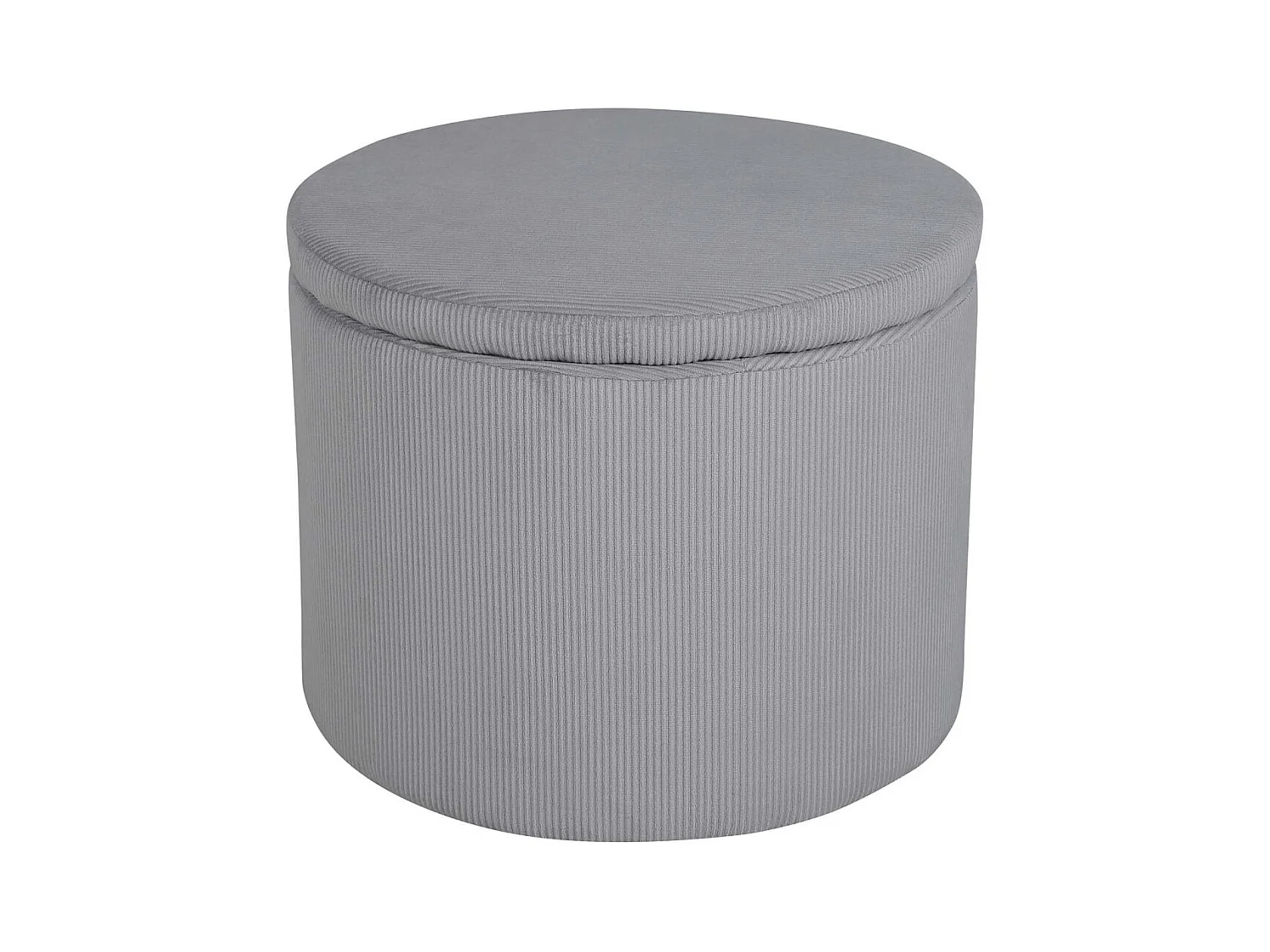 Pouf Dunken 51x51x43 cm Velours côtelé Gris