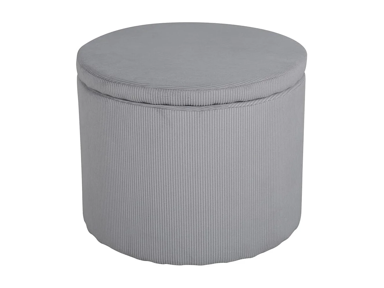 Pouf Dunken 51x51x43 cm Velours côtelé Gris