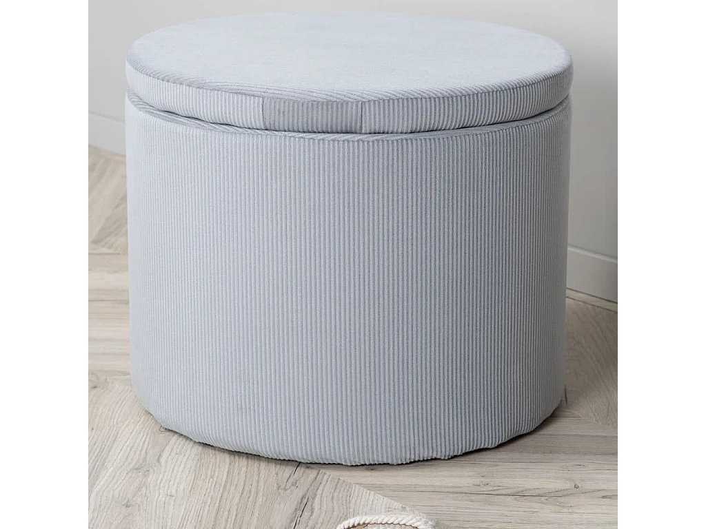 Pouf Dunken 51x51x43 cm Velours côtelé Gris