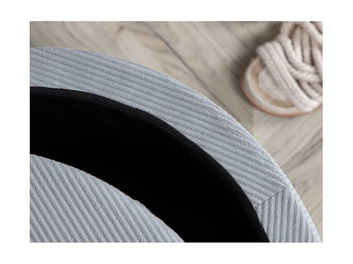 Pouf Dunken 51x51x43 cm Velours côtelé Gris