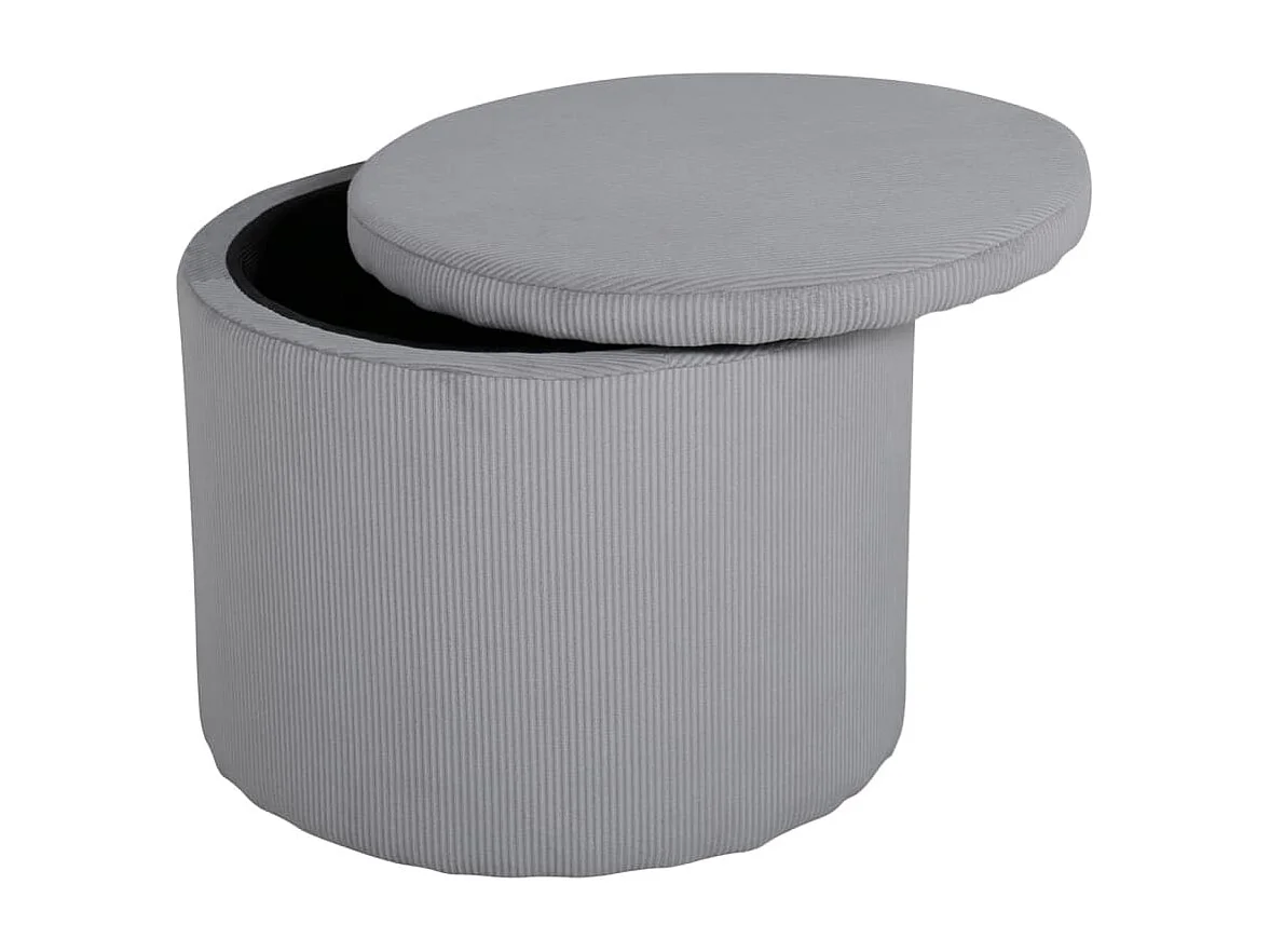 Pouf Dunken 51x51x43 cm Velours côtelé Gris