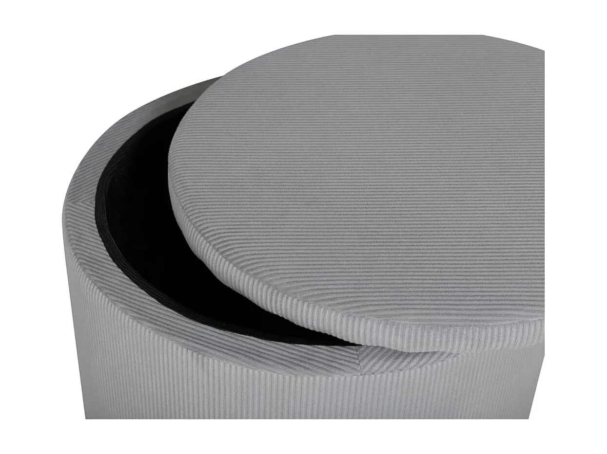 Pouf Dunken 51x51x43 cm Velours côtelé Gris