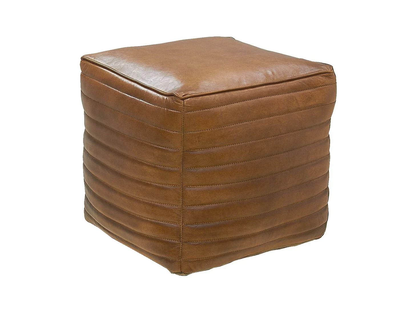 Pouf cube en cuir